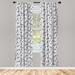 East Urban Home Ambesonne Yoga 2 Panel Curtain Set, Monochrome Poses From Eastern Meditation Technique East Stars Flowers Motifs | 63 H in | Wayfair