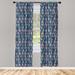East Urban Home Ambesonne Mid Century Curtains, Modern Style Retro Pattern w/ Droplet Shapes Mosaic In Various Color Tones | 95 H in | Wayfair