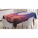 East Urban Home Ambesonne Fantasy Tablecloth, Young Woman w/ A Dog Under Huge Moon Starry Sky Celestial Friendship Art | 60 D in | Wayfair