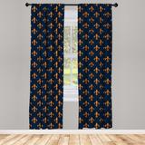 East Urban Home Fleur De Lis Curtains, Floral Pattern w/ Pointed Buds & Curved Leaves Western Motifs | 84 H in | Wayfair