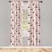 East Urban Home Ambesonne Mushroom 2 Panel Curtain Set, Autumn Inspired Pattern w/ Natural Elements Hedgehogs Acorns & Apples | 63 H in | Wayfair
