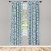 East Urban Home Mosaic Portuguese Azulejo Mediterranean Effect Semi-Sheer Rod Pocket Curtain Panels Polyester | 63 H in | Wayfair