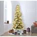 The Holiday Aisle® Flocked Kamas Fraiser Fir Slim Artificial Christmas Tree 3MM Warm, Metal in White | 90 H x 48 W in | Wayfair