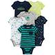 Simple Joys by Carter's Baby-Jungen Short Sleeve Bodysuit Body, Mehrfarbig/Autos/Dinosaurier/Streifen, 0 Monate (6er Pack)