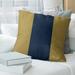 East Urban Home South Bend Pillow Polyester/Polyfill/Leather/Suede in Blue/Yellow | 16 H x 16 W x 3 D in | Wayfair B2256DCCD6D342C7A39988492132CE0D