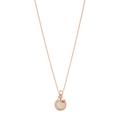 Fossil Necklace for Women Classics, Total Length: 460mm + 50mm Extension Chain / Pendant: 14mm x 16mm Rose Gold Stainless Steel Necklace, JF03265791