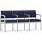 Lenox Steel 3-Seat Sofa w/Center Arms in Standard Fabric/Vinyl