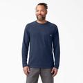 Dickies Men's Cooling Long Sleeve Pocket T-Shirt - Dark Navy Heather Size 3Xl (SL600)