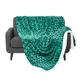 HOMESCAPES Extra Large Emerald Green Velvet Throw 200 x 230cm Soft Geometric Pattern Sherpa Velvet Throw Blanket Bed and Sofa Throw for King Size Beds and 2 Seater Sofas