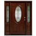 Asian Pacific Products Inc. Delux Mahogany Prehung Front Entry Doors w/ Sidelights Wood in Brown/Red | 61.25 W in | Wayfair TMH-7350-5-GL02-P-LH