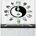 East Urban Home Yin Yang 2 Piece Kitchen Curtain Set Polyester | 39 H x 55 W x 2.5 D in | Wayfair 50897CCFA8D6441D837F064DA6065048