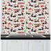 East Urban Home Floral Tailored 55" Kitchen Curtain in Red Polyester | 39 H x 55 W x 2.5 D in | Wayfair 85EB8C0C82604C1A823D7072B78DC41E