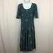 Lularoe Dresses | Lularoe Bird/Floral Knit Nicole Dress L | Color: Blue/Green | Size: L