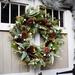 The Holiday Aisle® Forest Eucalyptus, Cedar & Dried Mushroom Front Door Silk Wreath Silk in Green | 26 H x 26 W x 6 D in | Wayfair