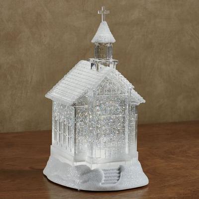 Swirl Lighted Church Figurine Clear , Clear