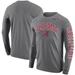 Men's Nike Heathered Gray Alabama Crimson Tide Arch & Logo Two-Hit Long Sleeve T-Shirt