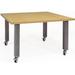 4' x 4' Rectangular Mobile Industrial Steel Leg Conference Table Add-On