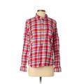 Gap Outlet Long Sleeve Button Down Shirt: Red Plaid Tops - Women's Size Small