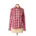 Gap Outlet Long Sleeve Button Down Shirt: Red Plaid Tops - Women's Size Small
