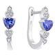 YL Hoop Earrings 925 Sterling Silver December birthstone heart tanzanite Huggie Hinged Earrings for Women