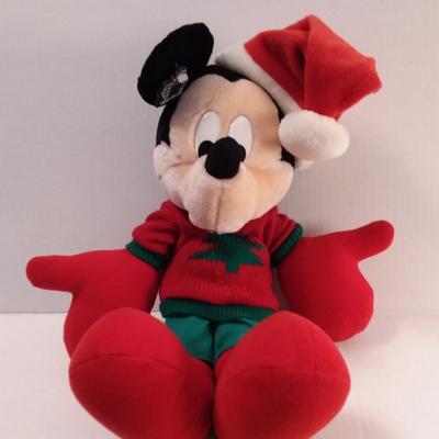 Disney Other | Christmas Mickey Mouse Vintage Disney Plush | Color: Green/Red | Size: Os