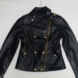 Jessica Simpson Jackets & Coats | Jessica Simpson Faux Leather Military Jacket | Color: Black | Size: Xlg