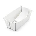 Stokke Flexi Bath Bundle, White - Foldable Baby Bath + Newborn Support - Durable & Easy to Store - Convenient to Use at Home or When Travelling - Best for Newborns & Babies Up to 48 Months