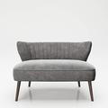 PLAYBOY Sitzbank / Lounge Loveseat mit bequemer Rückenlehne, Samtstoff in Light gray, Sofa, Zweisitzer, 2er Sofa, Couch, Loungesessel, Retro-Design für Wohnzimmer & Lounge, Eingangsbereich, Grau