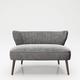 PLAYBOY Sitzbank / Lounge Loveseat mit bequemer Rückenlehne, Samtstoff in Light gray, Sofa, Zweisitzer, 2er Sofa, Couch, Loungesessel, Retro-Design für Wohnzimmer & Lounge, Eingangsbereich, Grau