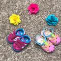 Adidas Shoes | Baby Girls Roxy Sandals And Adidas Shoes | Color: Blue/Pink | Size: Sandals Are 3 And Sneakers Are 2