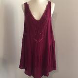Free People Tops | Beaded Tunic | Color: Purple/Red | Size: L