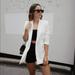 Zara Jackets & Coats | Brand New Zara Blazer Dress With Satin Lapels | Color: White | Size: S