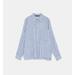 Zara Tops | Blue And White Striped Zara Button Dow | Color: Blue/White | Size: S