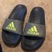 Adidas Shoes | Boys Adidas Grey Blue And Lime Slip On Sandals Us4 | Color: Gray/Green | Size: 4bb