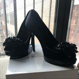 Nine West Shoes | Black Nine West Satin Heel With Sequin Detail | Color: Black | Size: 8.5