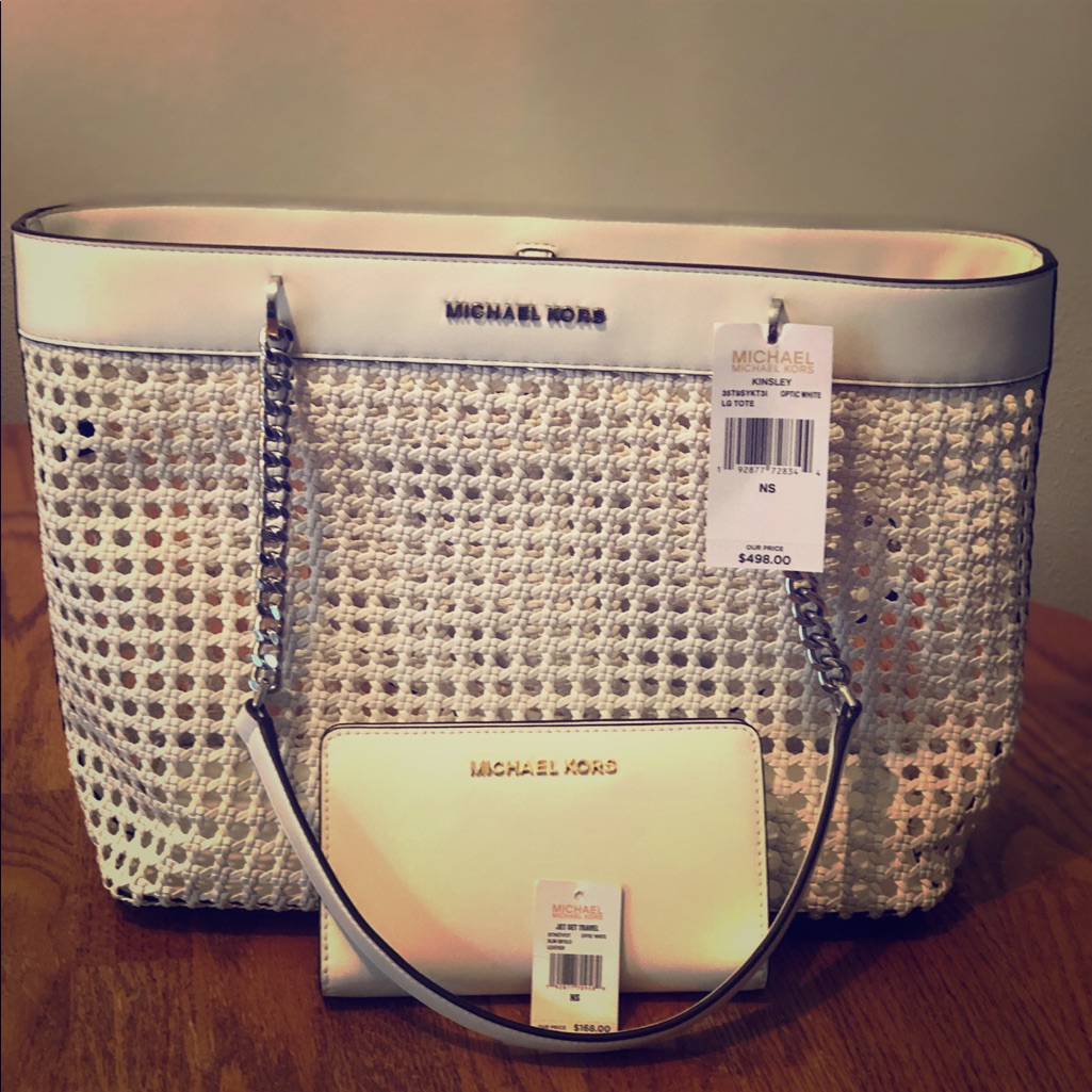 Michael Kors Bags | Authentic Michael Kors Handbag And Wallet | Color: White | Size: Os