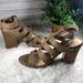 American Eagle Outfitters Shoes | American Eagle Strappy Sandal With Chunky Heal | Color: Tan | Size: 9.5