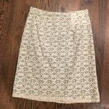 Anthropologie Skirts | Anthropologie Lace Pencil Skirt, Size 4 | Color: Cream/Green | Size: 4