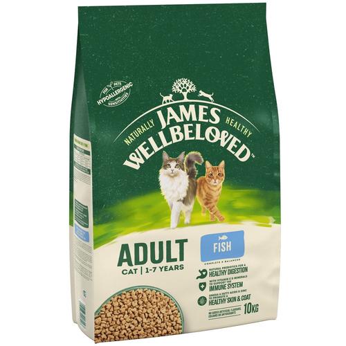 10kg James Wellbeloved Adult Cat Hypoallergenic Fisch & Reis Katzenfutter trocken