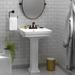 Barclay Sussex Vitreous China Rectangular Pedestal Bathroom Sink w/ Overflow in White | 34.75 H x 20 D in | Wayfair 3-664WH