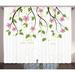 East Urban Home Floral Semi-Sheer Rod Pocket Curtain Panels Polyester in Brown | 90 H in | Wayfair D570F00B5908479EAFBFE26E25D97195