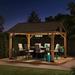 Sunjoy 13 Ft. W x 11 Ft. D Solid Wood Patio Gazebo Wood/Hardtop/Cedar in Brown | 114.75 H x 156 W x 132 D in | Wayfair A102008000