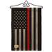 Breeze Decor Us Red Stripe Burlap 2-Sided Burlap 19 x 13 in. Garden Flag in Black/Red | 18.5 H x 13 W in | Wayfair