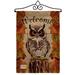 Breeze Decor Owl Watching 2-Sided Polyester 19 x 13 in. Garden Flag in Brown | 18.5 H x 13 W x 0.1 D in | Wayfair