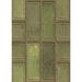 Brown/Green 24 x 0.35 in Indoor Area Rug - Ebern Designs Geometric Olive Green/Brown Area Rug Polyester/Wool | 24 W x 0.35 D in | Wayfair