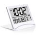 Ebern Designs Digital Travel Alarm Clock Plastic/Acrylic in Gray | 3.8 H x 2.8 W x 0.7 D in | Wayfair E67EE2754F444E64AFC9E977C2A212FE