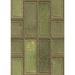 Brown/Green 48 x 0.35 in Indoor Area Rug - Ebern Designs Geometric Olive Green/Brown Area Rug Polyester/Wool | 48 W x 0.35 D in | Wayfair