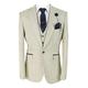 Cavani Men's Caridi Retro Slim Fit Check Tweed Style Suit in Beige Size 42 UK/US 52 EU Chest, 34 in. Trousers