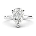 Sterling Silver 8x12mm Simulated Pear-shaped Diamond Engagement Ring Domed Band Promise Bridal Ring (6)