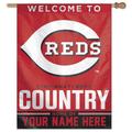 WinCraft Cincinnati Reds Personalized 27'' x 37'' Single-Sided Vertical Banner